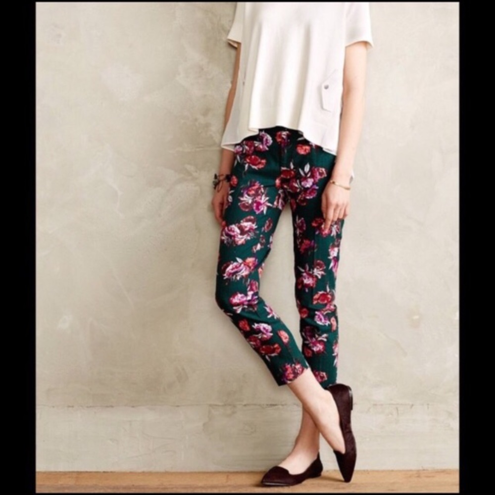 Anthropologie Cartonnier Charlie Floral Trousers